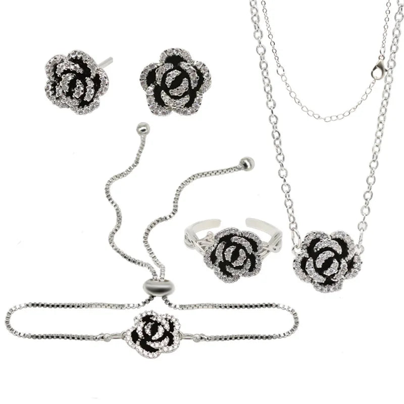 Camellia Drop Oil Jewelry Set