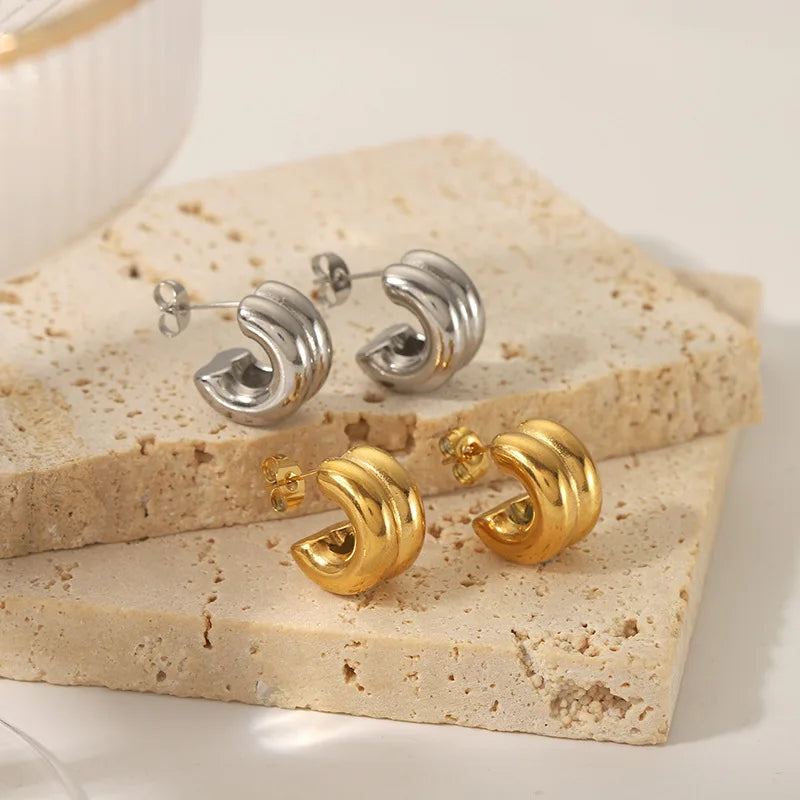 Ripple Hoop Earrings