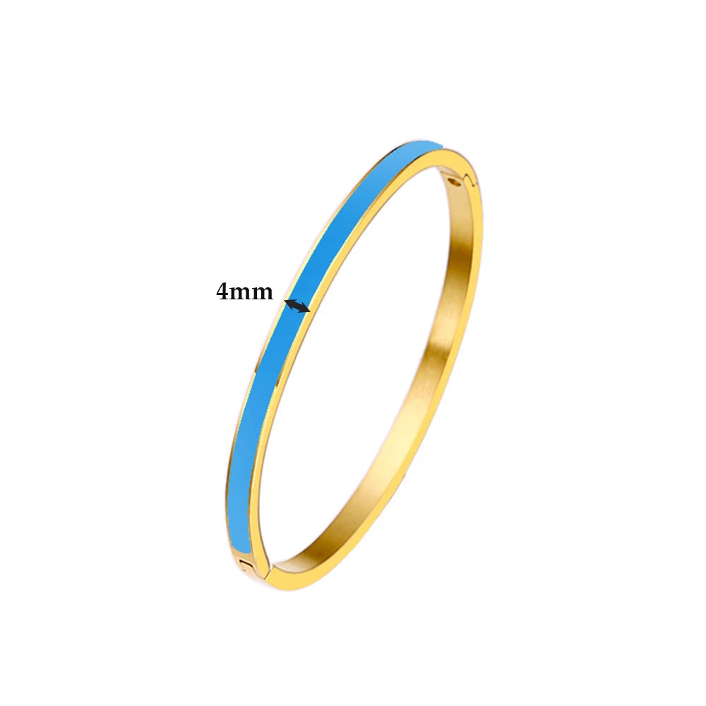 Color Stripe Stainless Steel Bangle