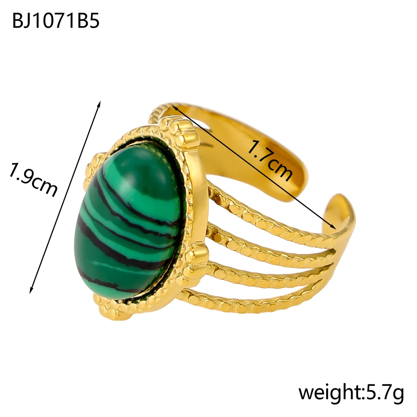 Gemstone Glaze Oval Ring