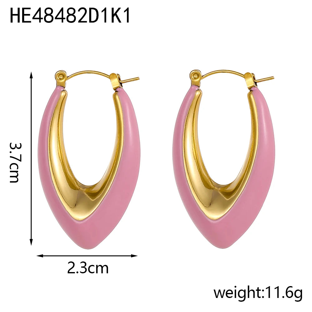 BoldGleam Enamel Hoop Earrings