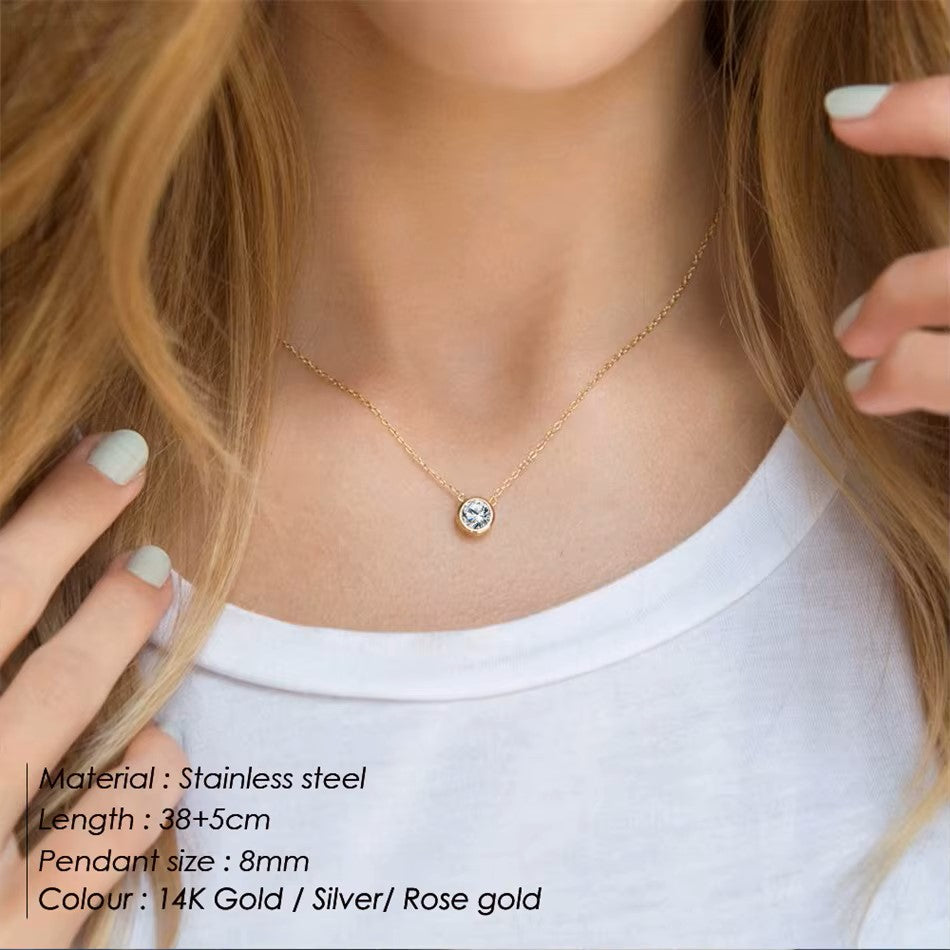 Birthstone Solitaire Necklace