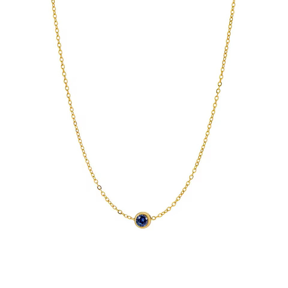 Birthstone Solitaire Necklace
