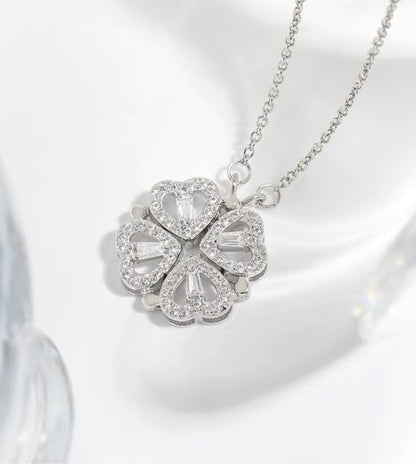 Lustre Heart Clover Necklace
