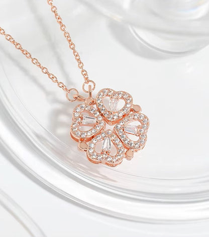 Lustre Heart Clover Necklace