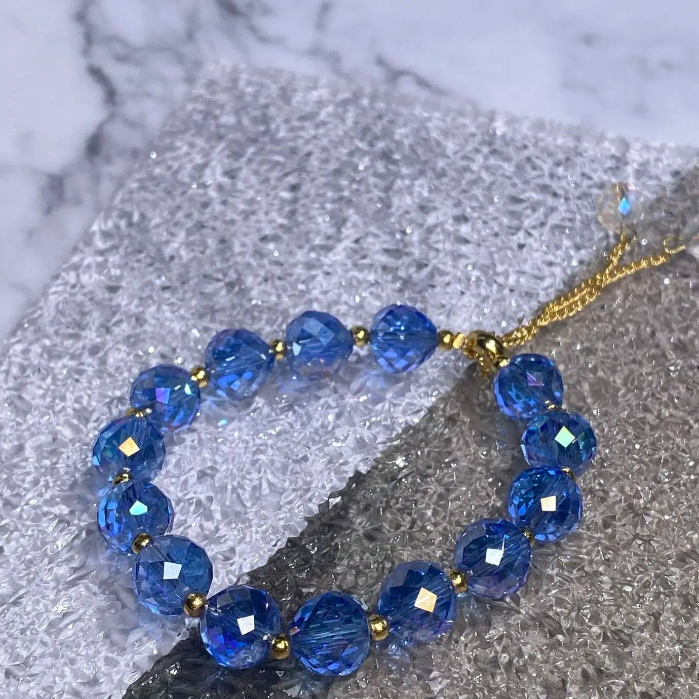 Iridescent Crystal Bead Bracelet