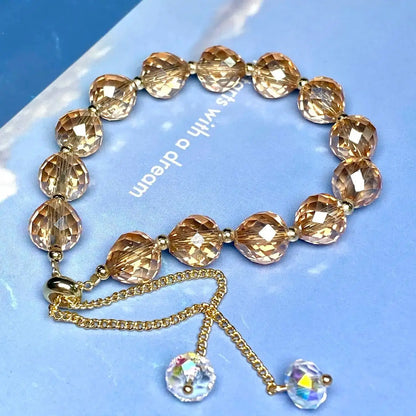 Iridescent Crystal Bead Bracelet