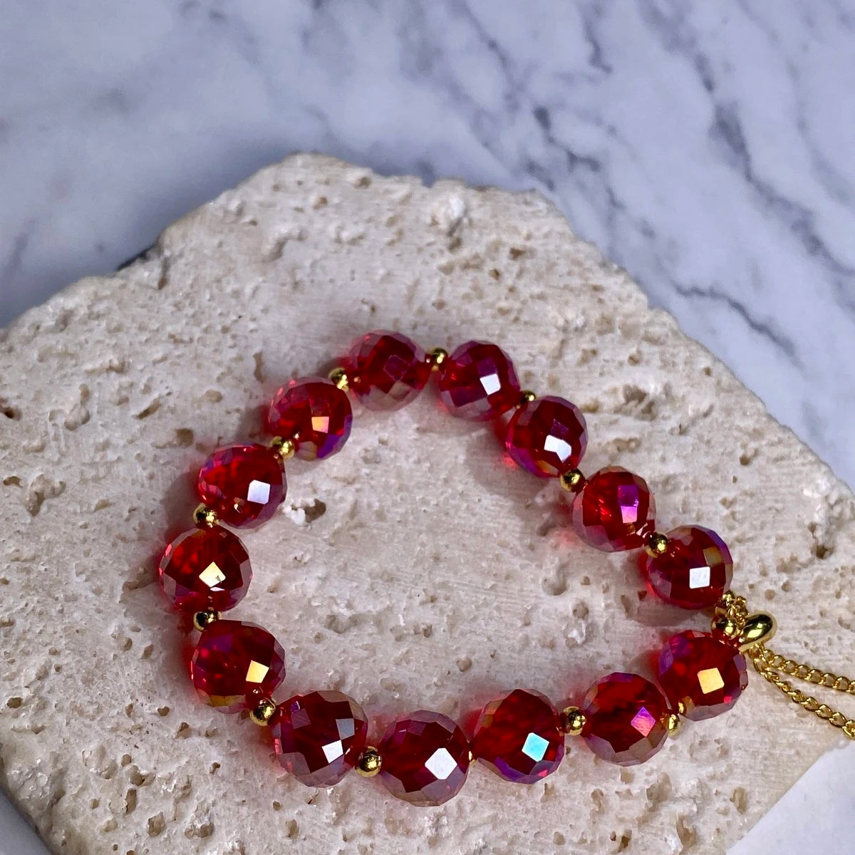 Iridescent Crystal Bead Bracelet