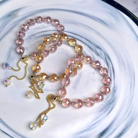 Iridescent Crystal Bead Bracelet