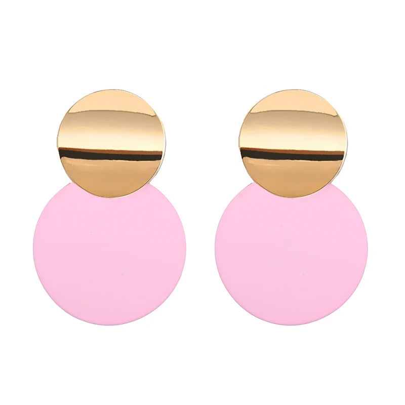 Candy Double Round Metal Candy Drop Earrings