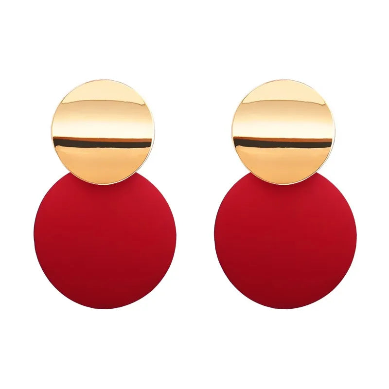 Candy Double Round Metal Candy Drop Earrings