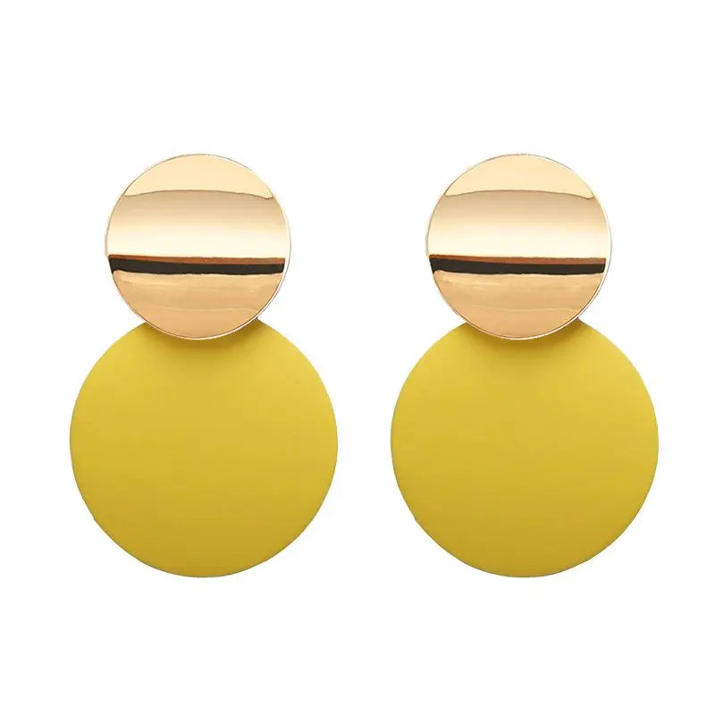 Candy Double Round Metal Candy Drop Earrings