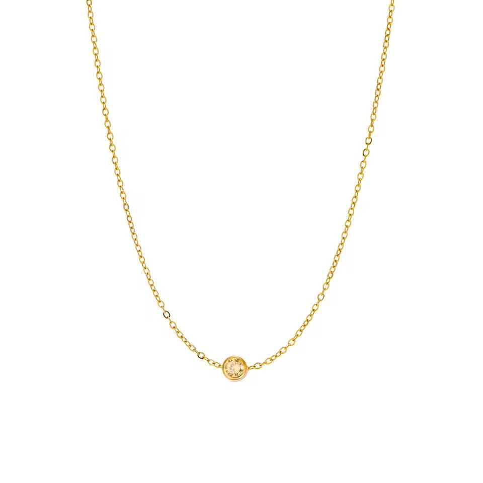 Birthstone Solitaire Necklace