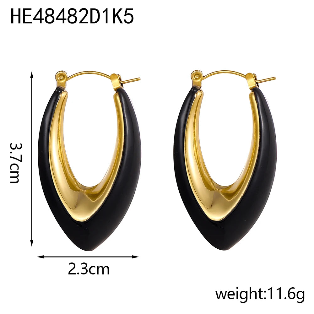 BoldGleam Enamel Hoop Earrings