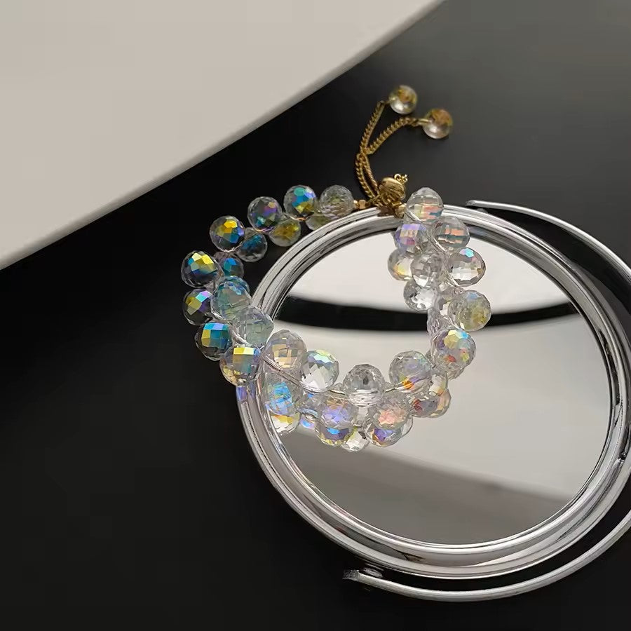 Double Iridescent Crystal Bead Bracelet
