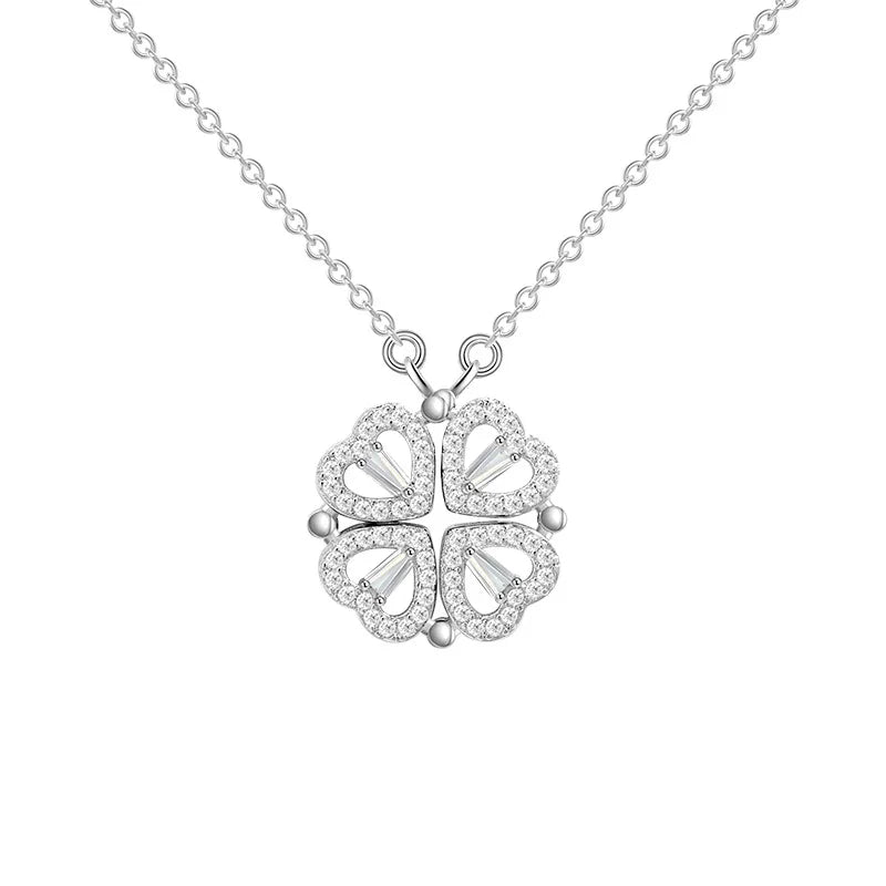 Lustre Heart Clover Necklace