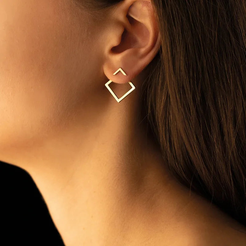 Edge Frame Stud Earrings