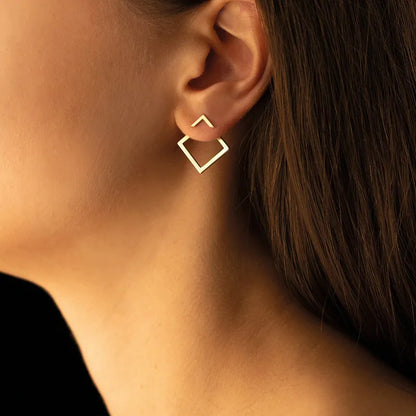 Edge Frame Stud Earrings