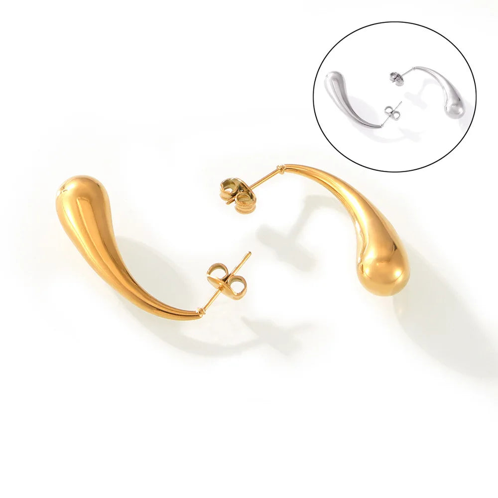 Teardrop Flow Stud Earrings