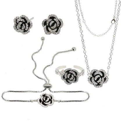 Camellia Drop Oil Jewelry Set