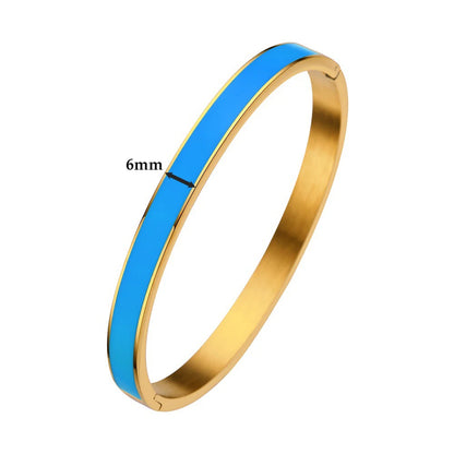 Color Stripe Stainless Steel Bangle
