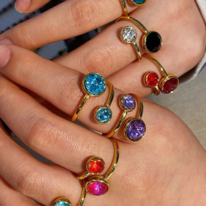 Zircon Glow Adjustable Ring