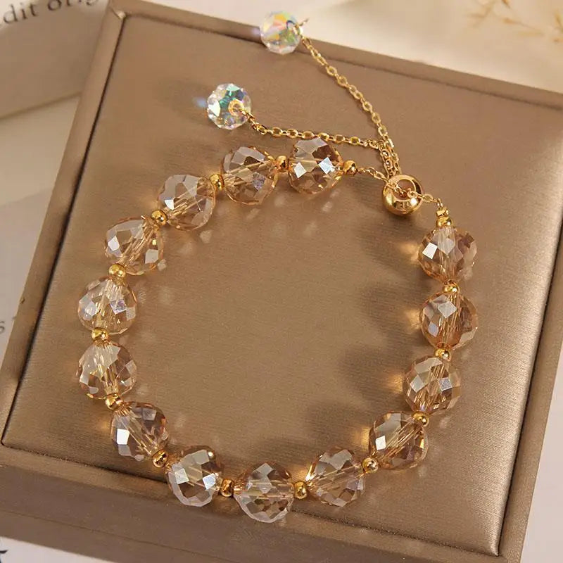 Iridescent Crystal Bead Bracelet