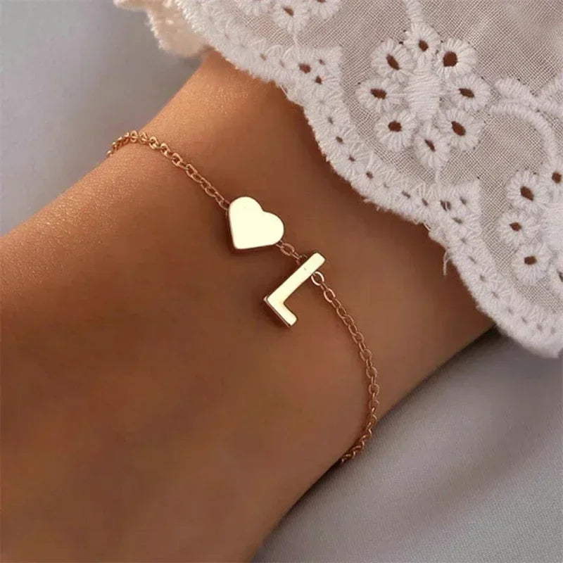 26 English Initial Letter Bracelets for Lovers Women and Men