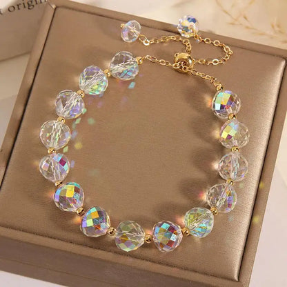 Iridescent Crystal Bead Bracelet