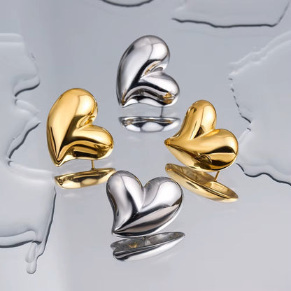 Metallic Heart Stub Earrings