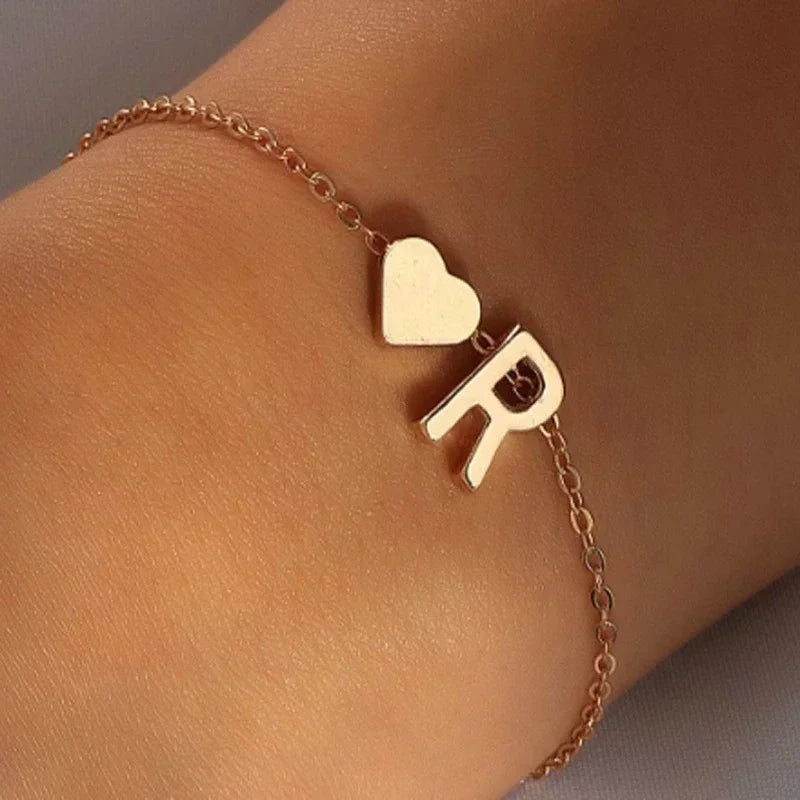 26 English Initial Letter Bracelets for Lovers Women and Men