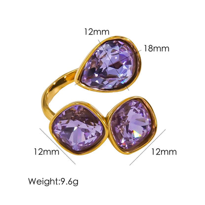 Radiant Gemstone Adjustable Ring