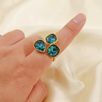 Radiant Gemstone Adjustable Ring