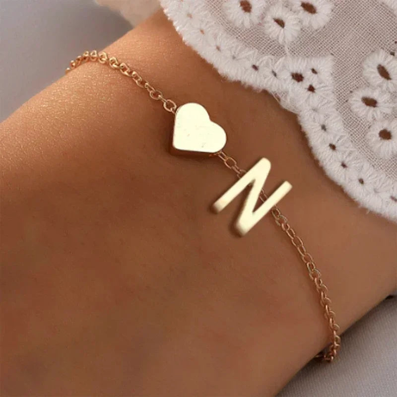 26 English Initial Letter Bracelets for Lovers Women and Men