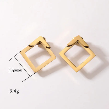 Edge Frame Stud Earrings