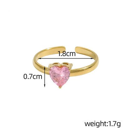 Heart Gem Open Ring