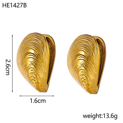 Shell Textured Stud Earrings