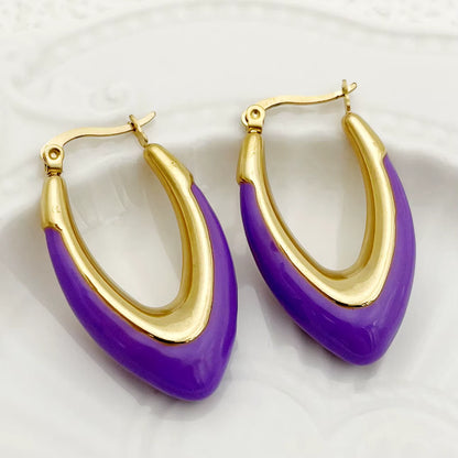 BoldGleam Enamel Hoop Earrings