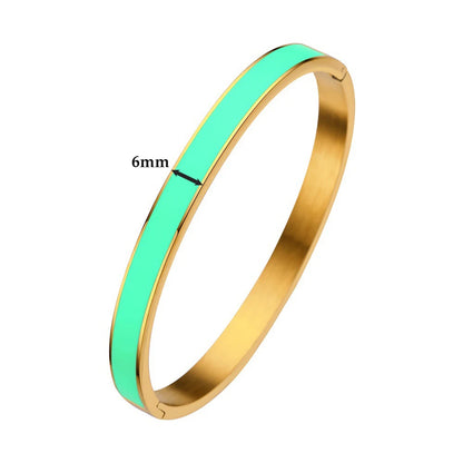 Color Stripe Stainless Steel Bangle