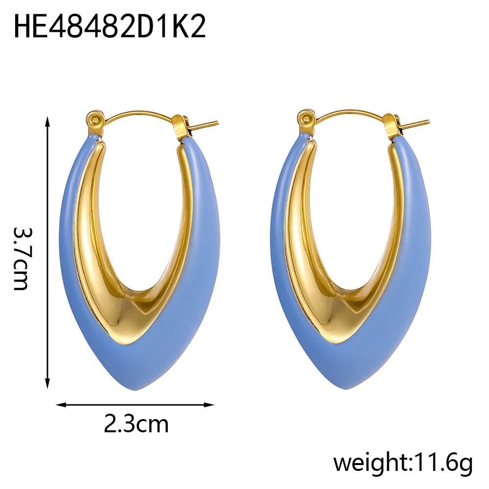 BoldGleam Enamel Hoop Earrings