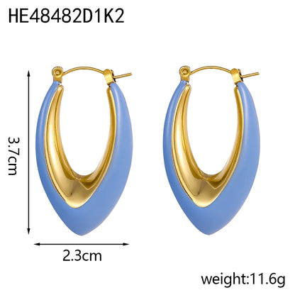 BoldGleam Enamel Hoop Earrings