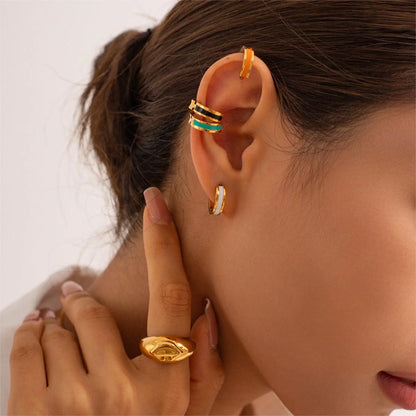 Color Stripe Stainless Steel Hoops
