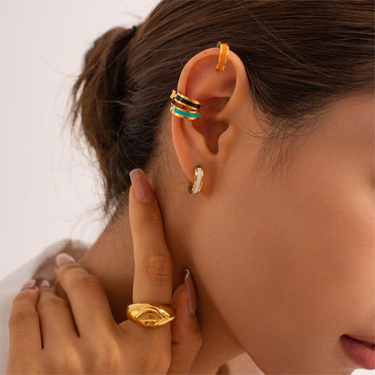 Color Stripe Stainless Steel Hoops