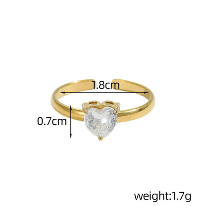 Heart Gem Open Ring