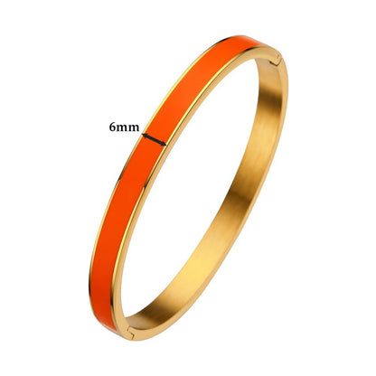 Color Stripe Stainless Steel Bangle