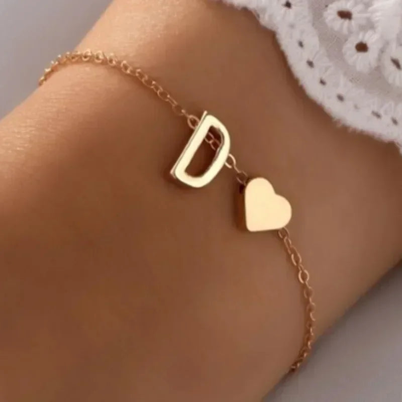 26 English Initial Letter Bracelets for Lovers Women and Men