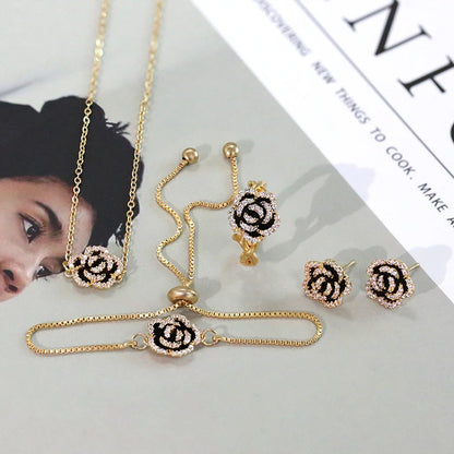 Camellia Drop Oil Jewelry Set