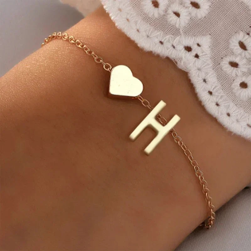 26 English Initial Letter Bracelets for Lovers Women and Men