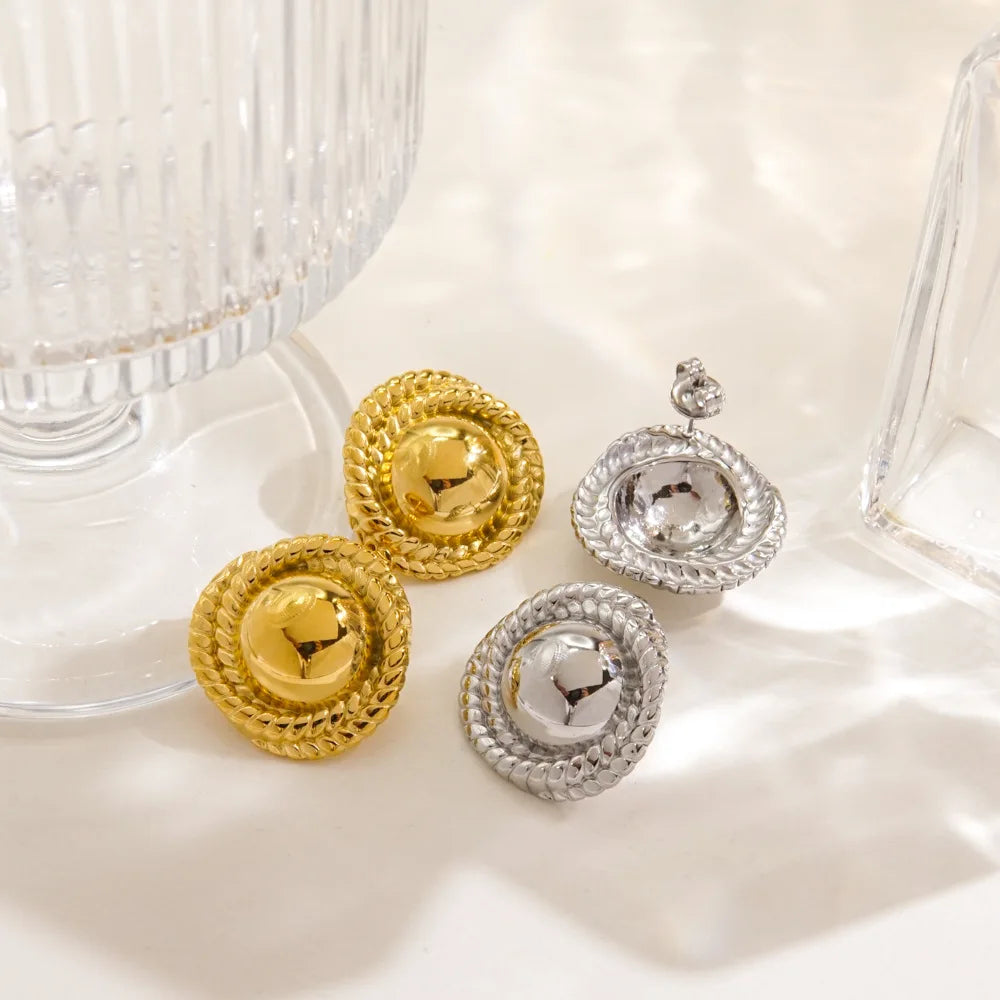 Twist Shine Disc Studs