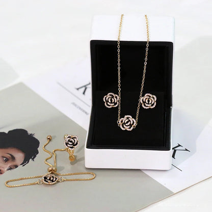 Camellia Drop Oil Jewelry Set
